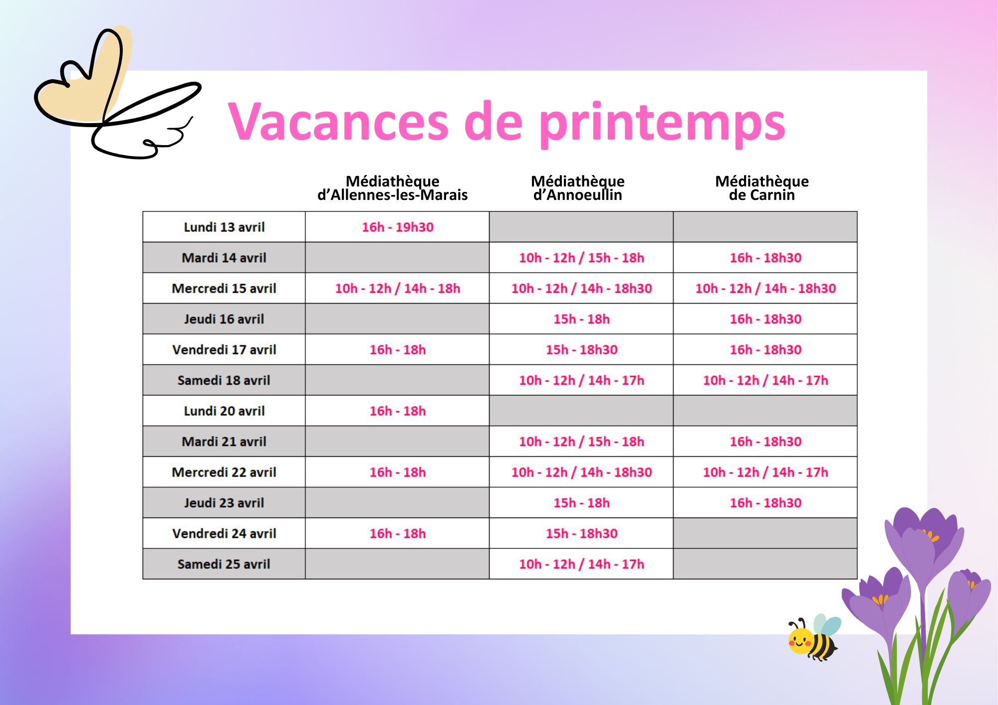 Affiche fermeture AVRIL